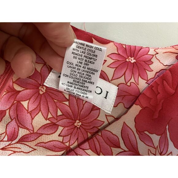 Vtg Y2K Studio I Dress Womens 14 Pink Retro Garden Floral Sundress Midi Romantic - Picture 12 of 12